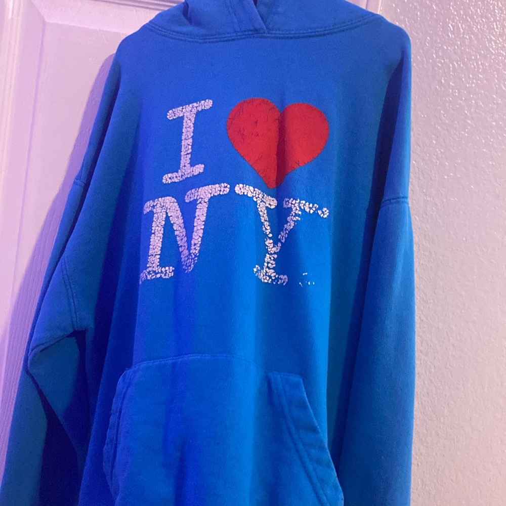 Blue hoddie “ I ❤️ NY”
